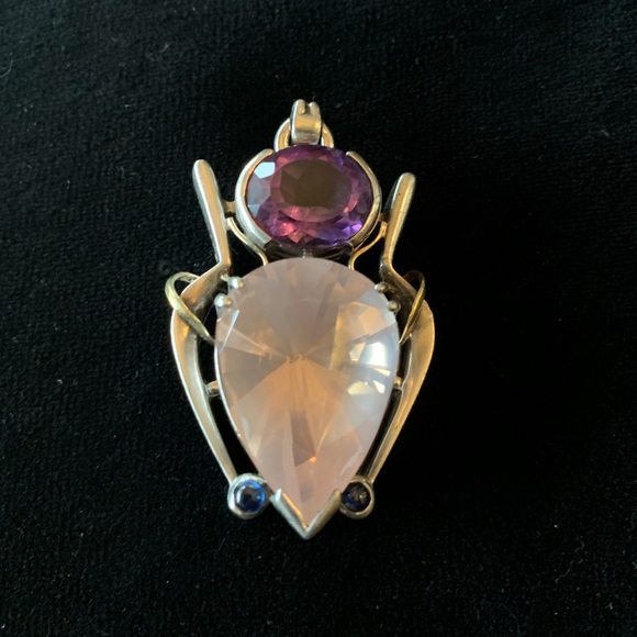 Silver amethyst, quartz, sapphire enhancer - Picture 1 of 3